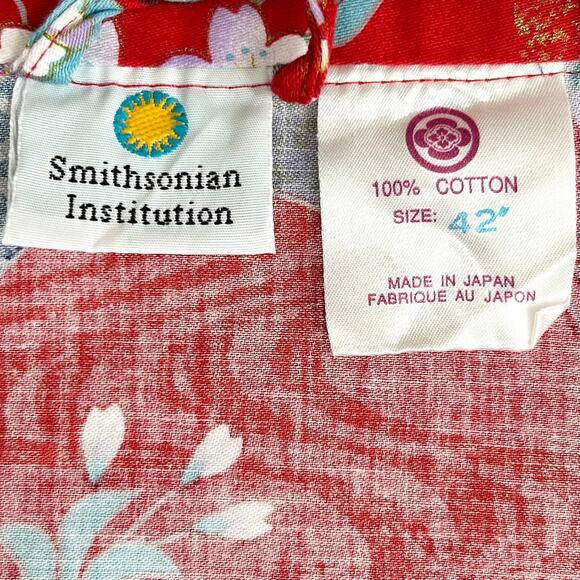 Smithsonian Institution Red Floral Kimono Yukata Robe - Picture 7 of 7